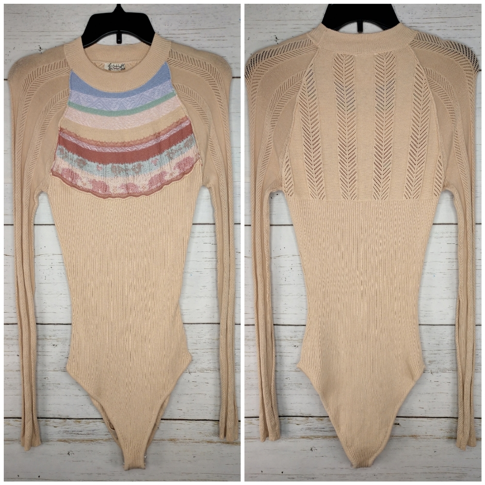 Free People Intimately Rib Knit Long Sleeve Bodysuit